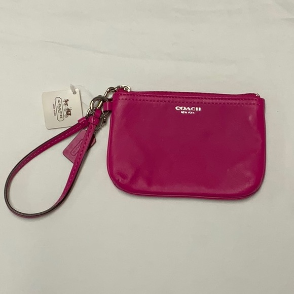 Coach Handbags - Coach Box Leather Small Wristlet
